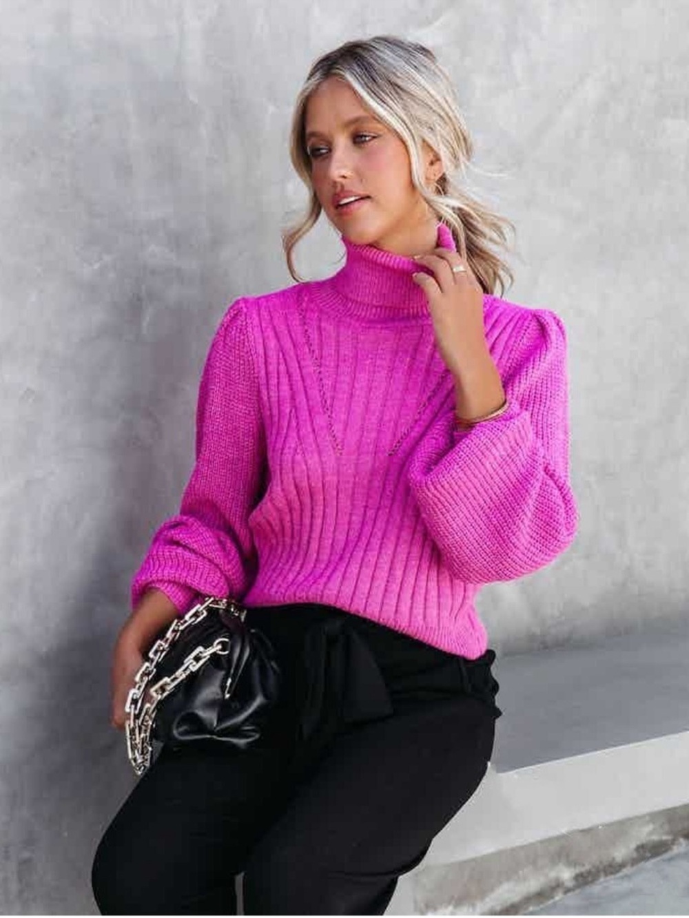 Vici Pink Turtleneck Sweater